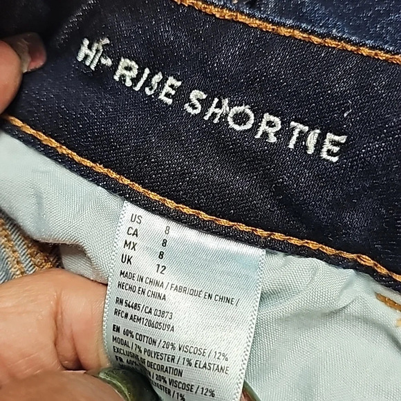 American Eagle Hi Rise Shortie Shorts Sz 8 Like New - Picture 7 of 10